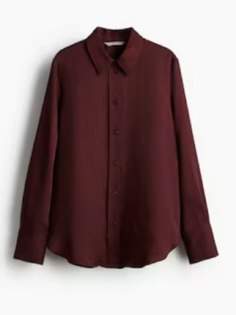 H&M Women's Button-Up Shirt in Burgundy